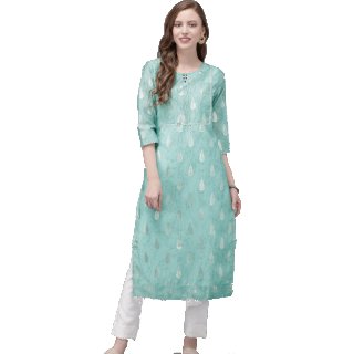 Anouk Women Blue & White Printed Kurta with Trousers at Rs.1279